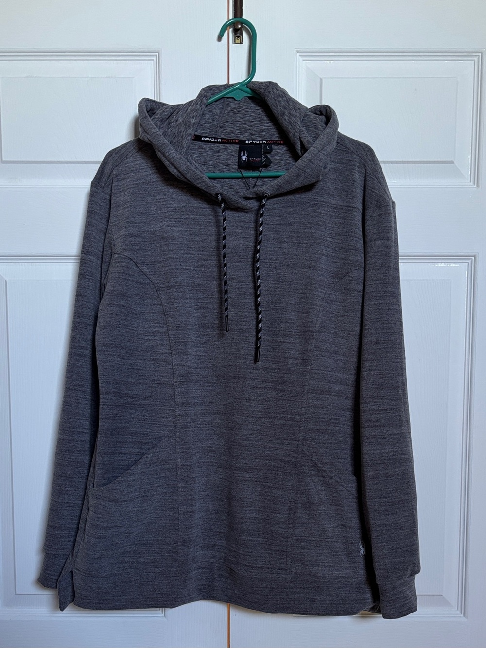 Spyder Active Hoodie Womens Large Gray Pullover Athleisure Stretch NWT